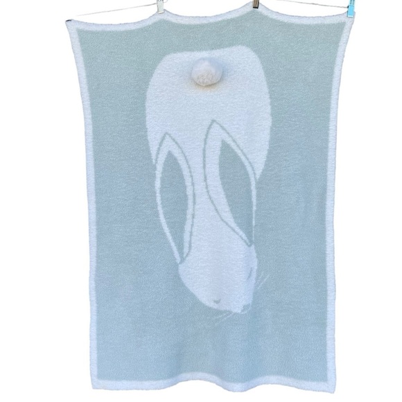 Cupcakes & Cashmere Bunny Cottontail Baby Blanket Mint Green White Easter Soft - Picture 1 of 8